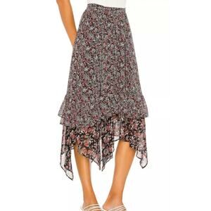 Free People Zuma Drippy Ruffle Midi Skirt